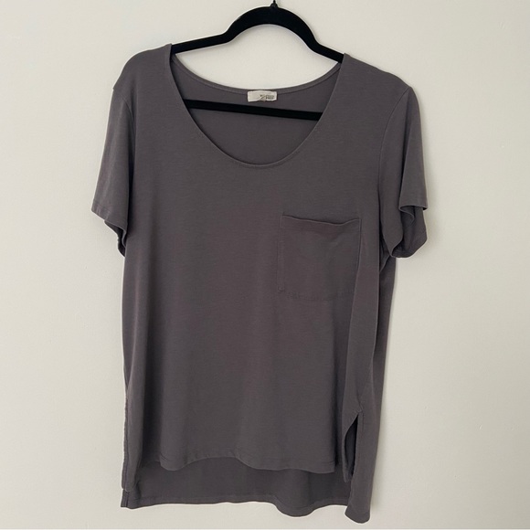 Aritzia Tops - Wilfred Free Scoop Neck Tee Charcoal Grey size Small